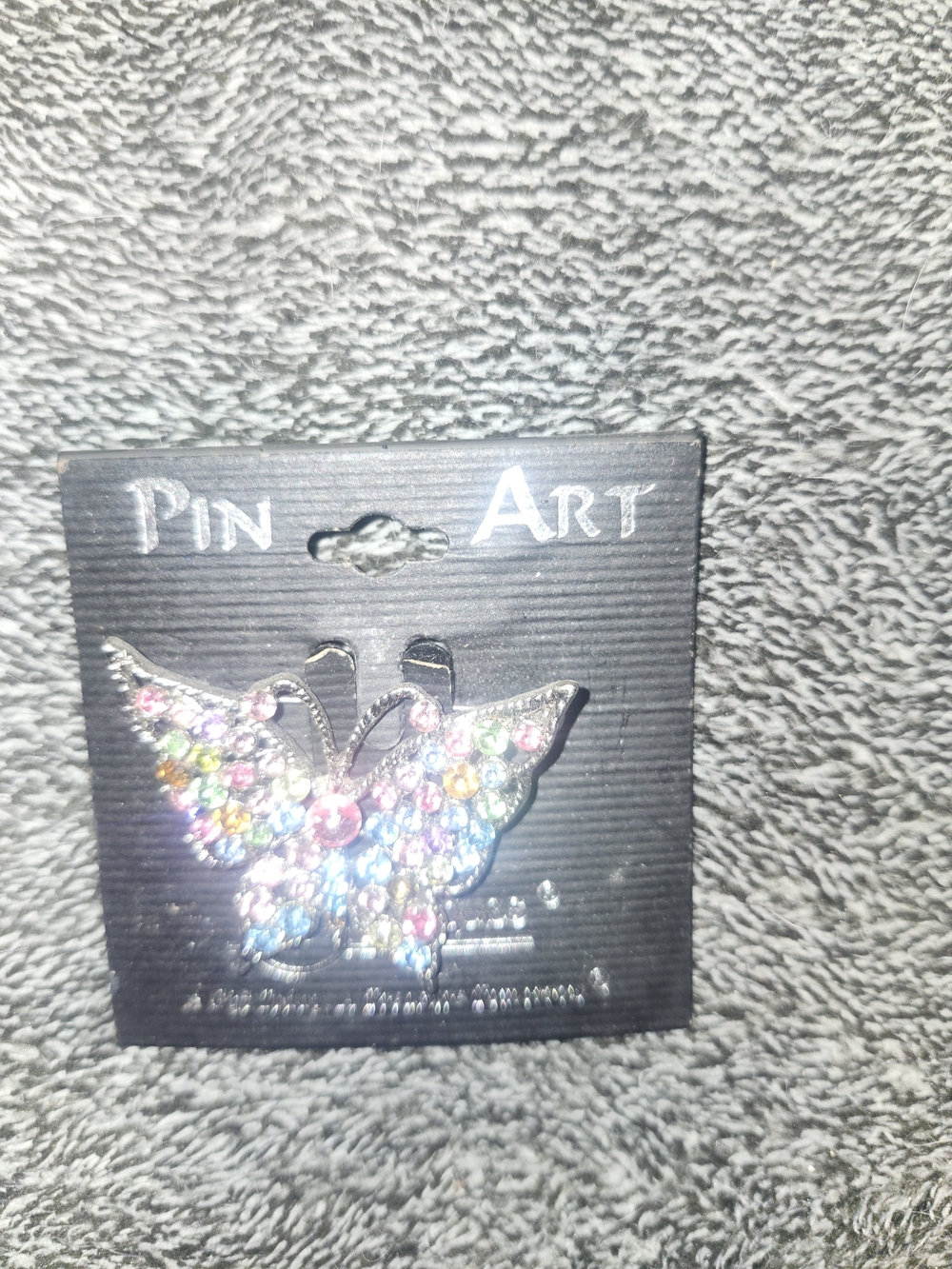 Multicolored Crystal Butterfly Brooch